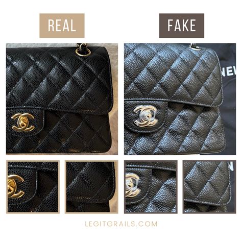 chanel classic flap bag caviar fake|Authenticating Chanel Bags: Real vs Fake Examples [20 .